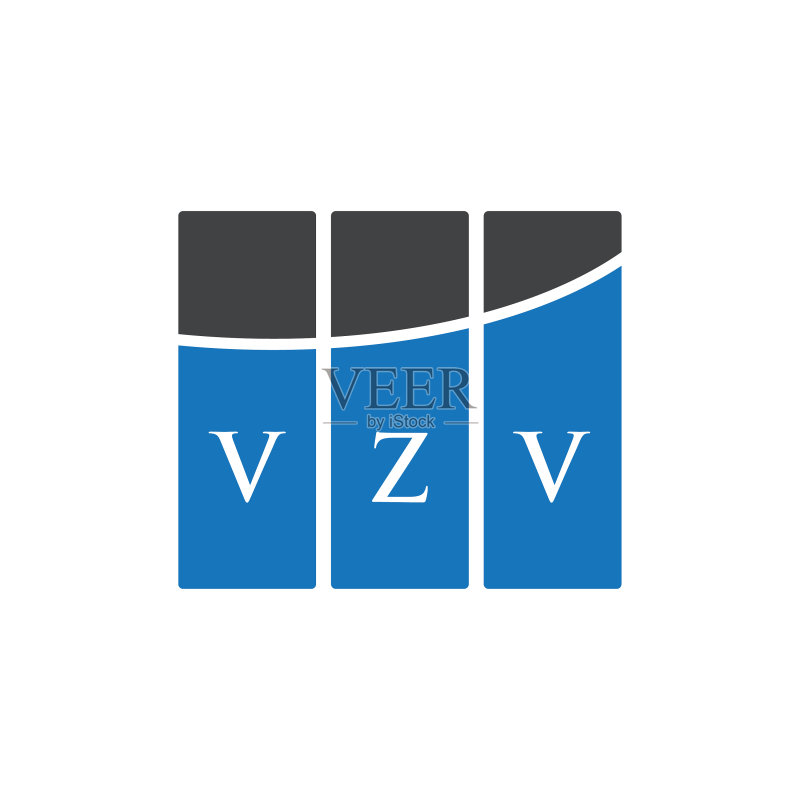 白色背景上的VZV字母标志设计图标素材