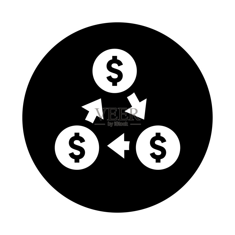 货币回收图标黑色矢量图形图标素材