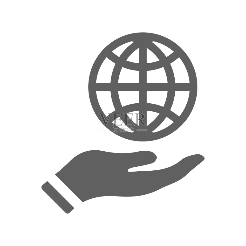 SEO全球图标灰色矢量图形图标素材
