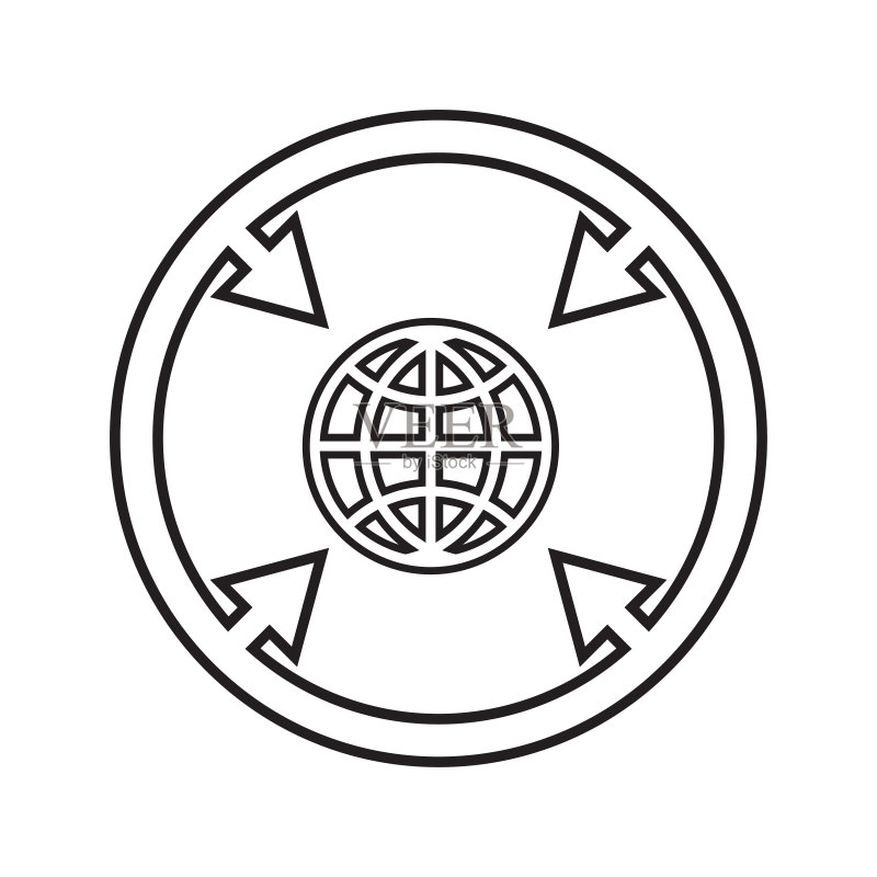 链接轮廓图标.线条艺术矢量图图标素材