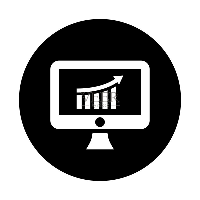 SEO监控图标，黑色矢量图图标素材