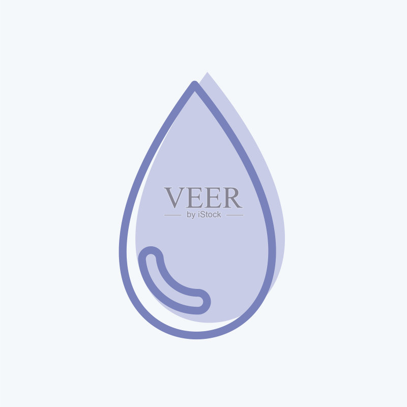 双色风格水疗水滴图标图标素材
