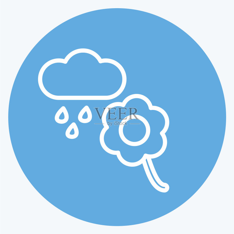 适合花园的雨中花朵图标图标素材