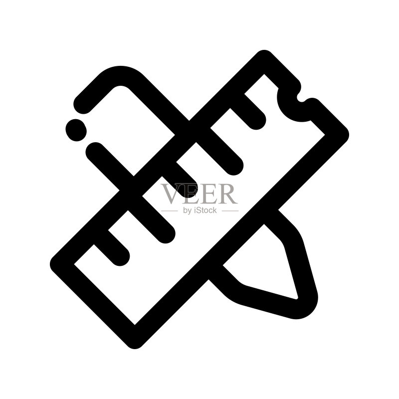 尺子图标的矢量图形插画图标素材