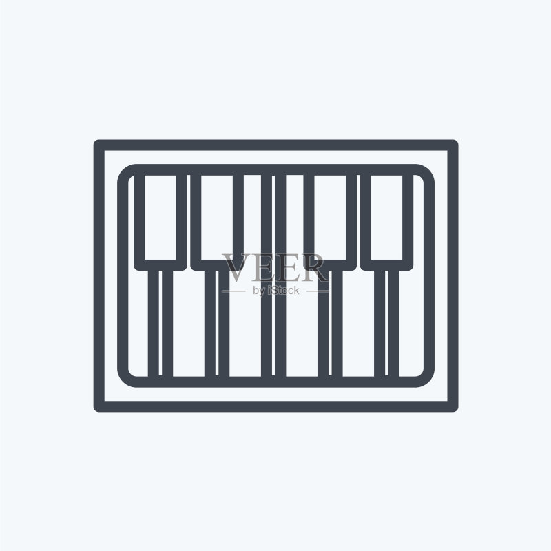 玩具钢琴图标 - 线条风格图标素材