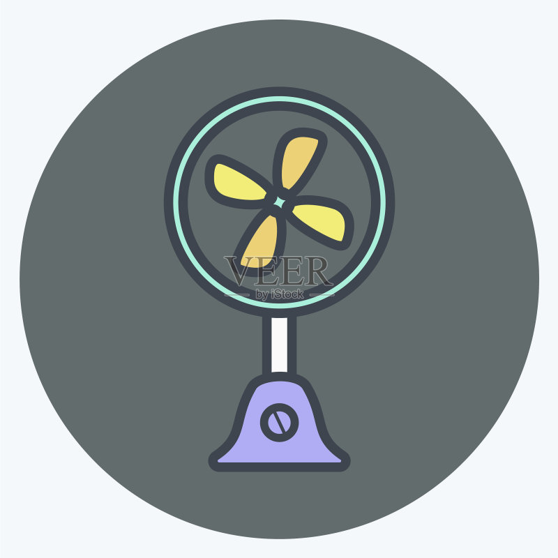 家用电风扇彩色图标图标素材