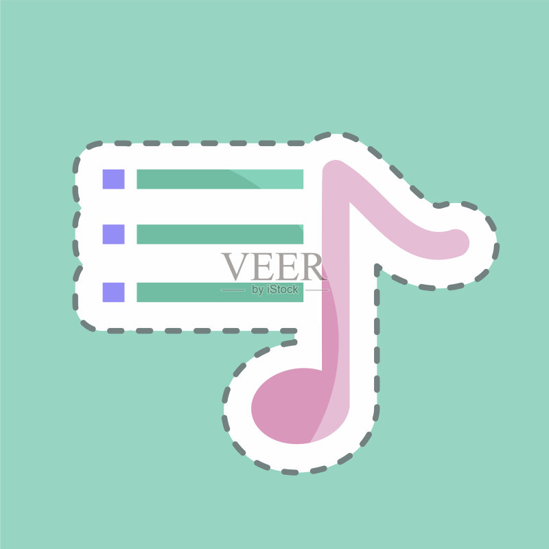 音乐选项贴纸线条图标素材