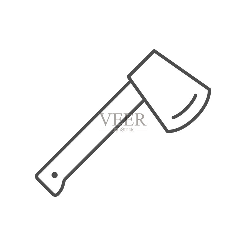 斧头工具线条轮廓图标图标素材