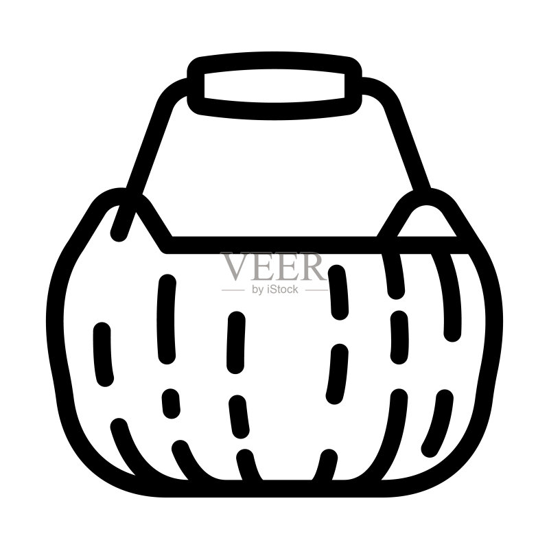 南瓜婴儿桶线性图标矢量图图标素材