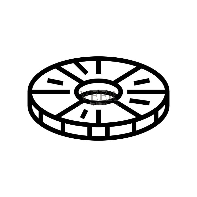 罐头菠萝线性图标矢量图图标素材
