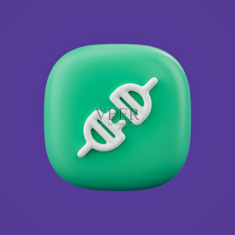 绿色按钮上的3D插头图标，能源与环境轮廓图标，3D渲染，单个图标图标素材