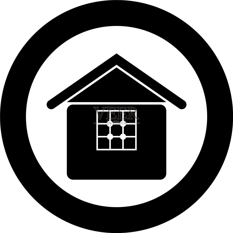 圆形黑色房屋图标实体图图标素材