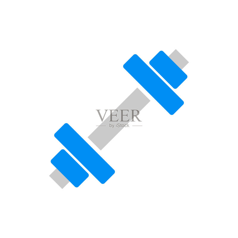 力量训练工具蓝色哑铃图标图标素材