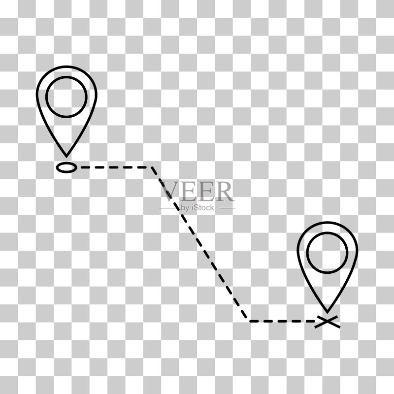 我们已搬迁的公告设计，位置矢量图标符号指针，导航插画图标素材