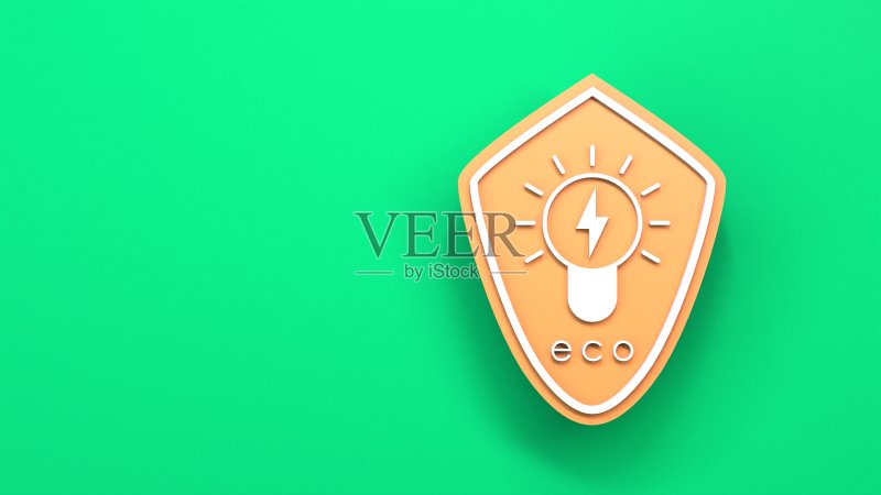 生态能源图标：生态概念3D渲染图标素材