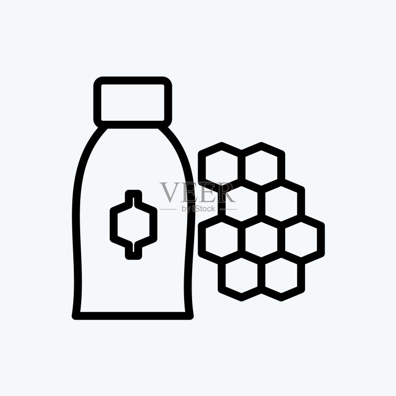 蜂场适用蜂王浆图标线条风格图标素材
