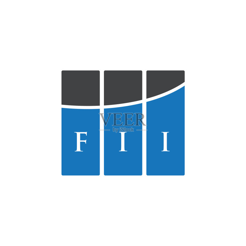 白色背景上的FII字母标志设计图标素材