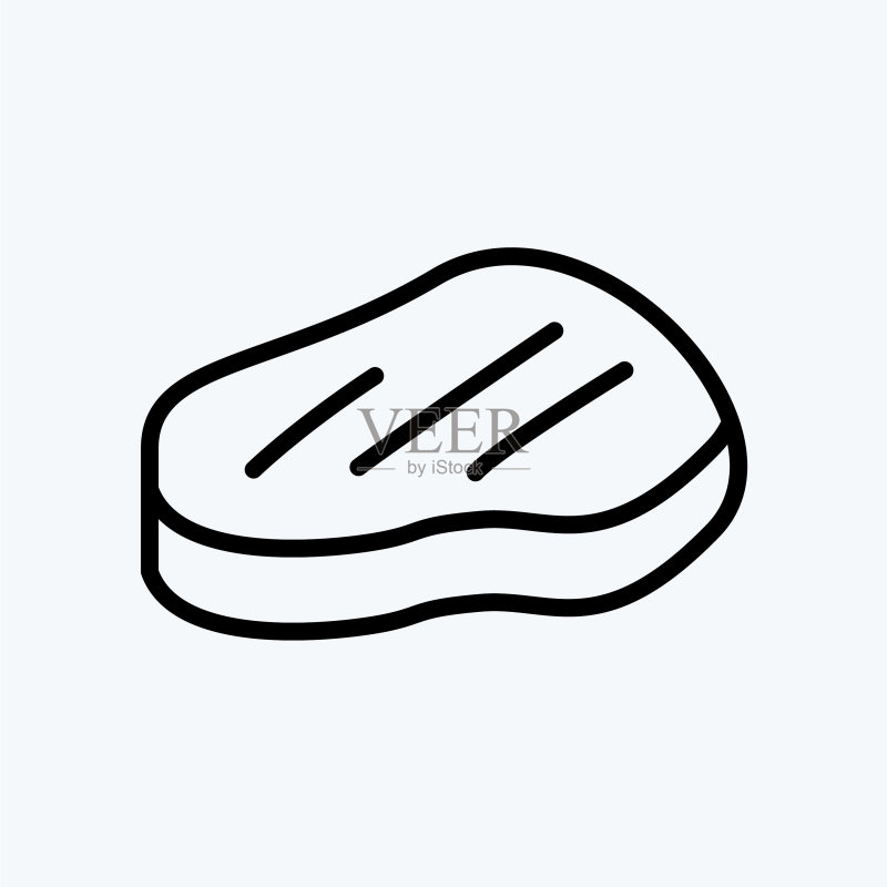 牛排图标（线条风格，简约）图标素材