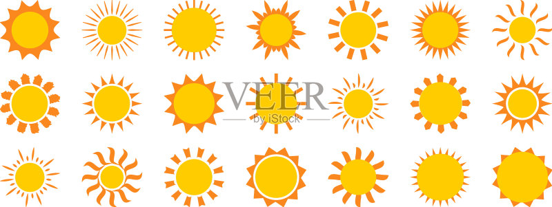 太阳图标夏季阳光符号图标素材