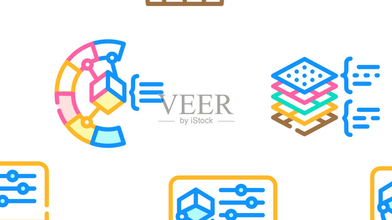 VR设计师职业无缝图案图标素材