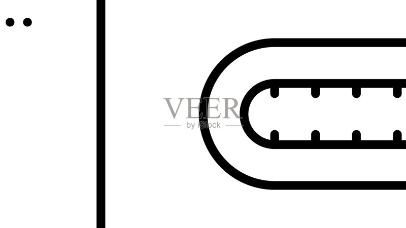 USB Type-C接口线性图标图标素材