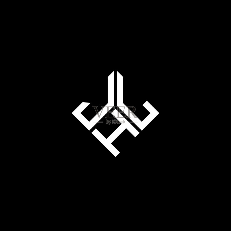 黑色背景上的JHL字母logo设计图标素材
