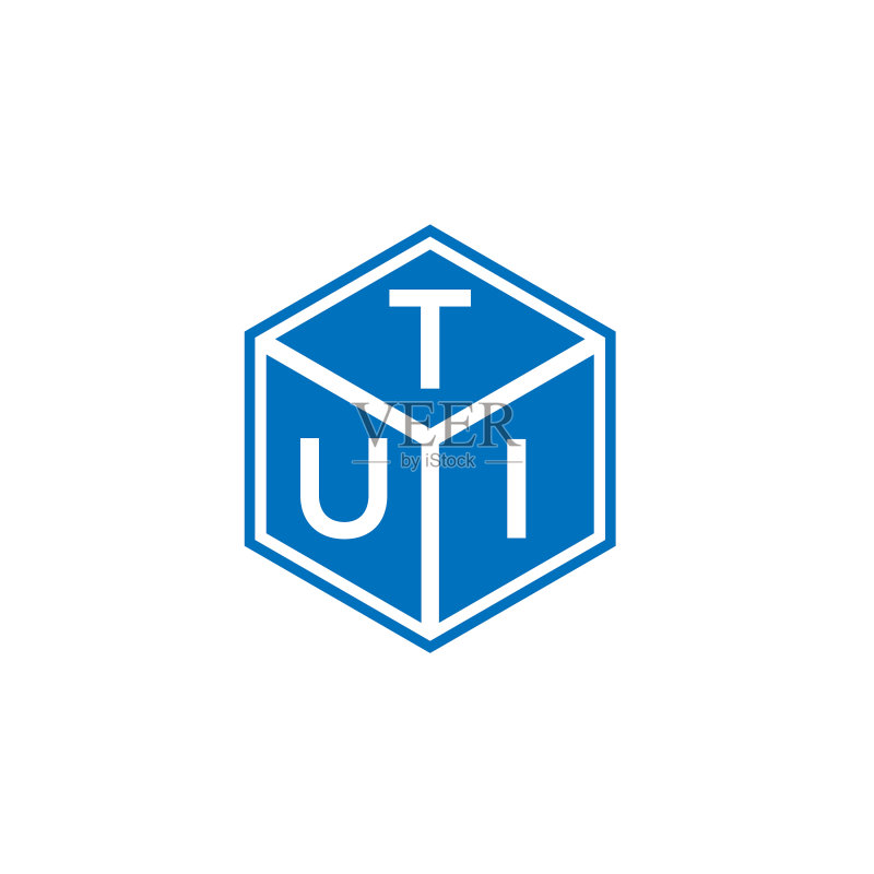 黑色背景上的TUI字母标志设计图标素材