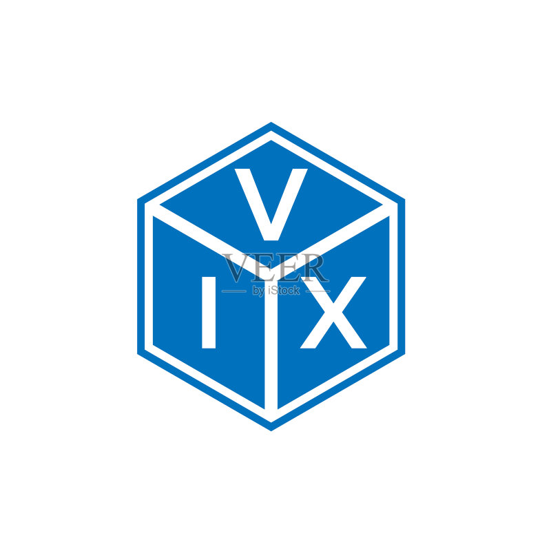 黑色背景上的VIX字母标志设计图标素材