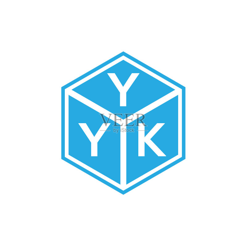 黑色背景上的YYK字母标志设计图标素材