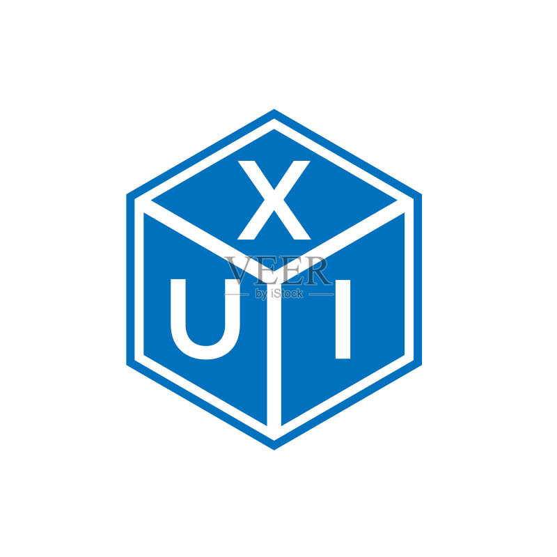 黑色背景上的xui字母logo设计图标素材