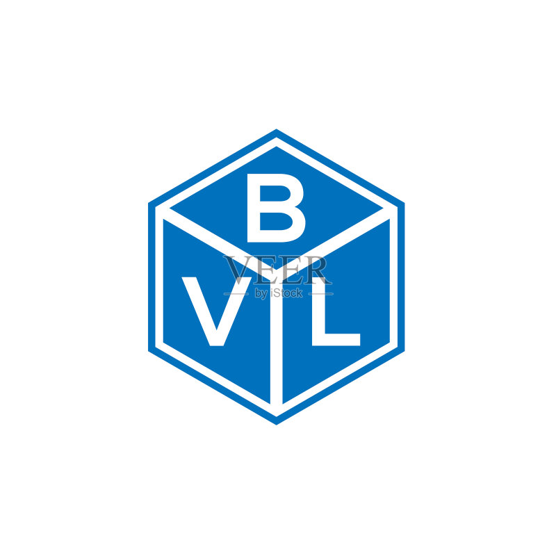 黑色背景上的BVL字母标志设计图标素材