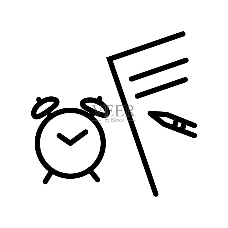 教育学习用品扁平线条图标图标素材