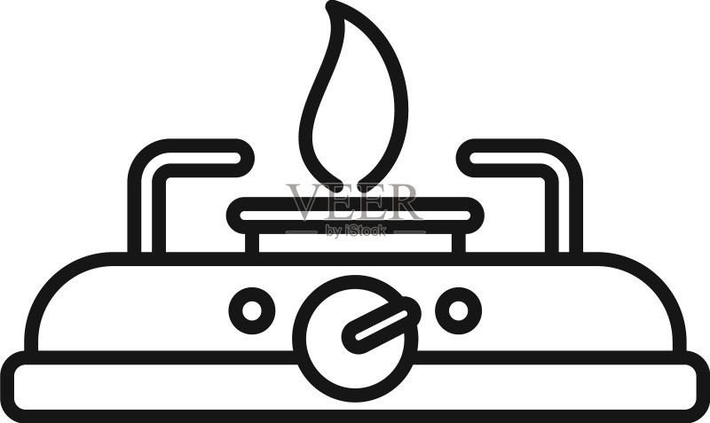 露营炉灶轮廓燃气灶图标图标素材