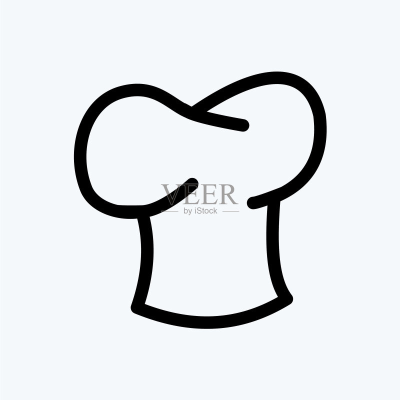 面包店符号线条风格厨师帽图标图标素材