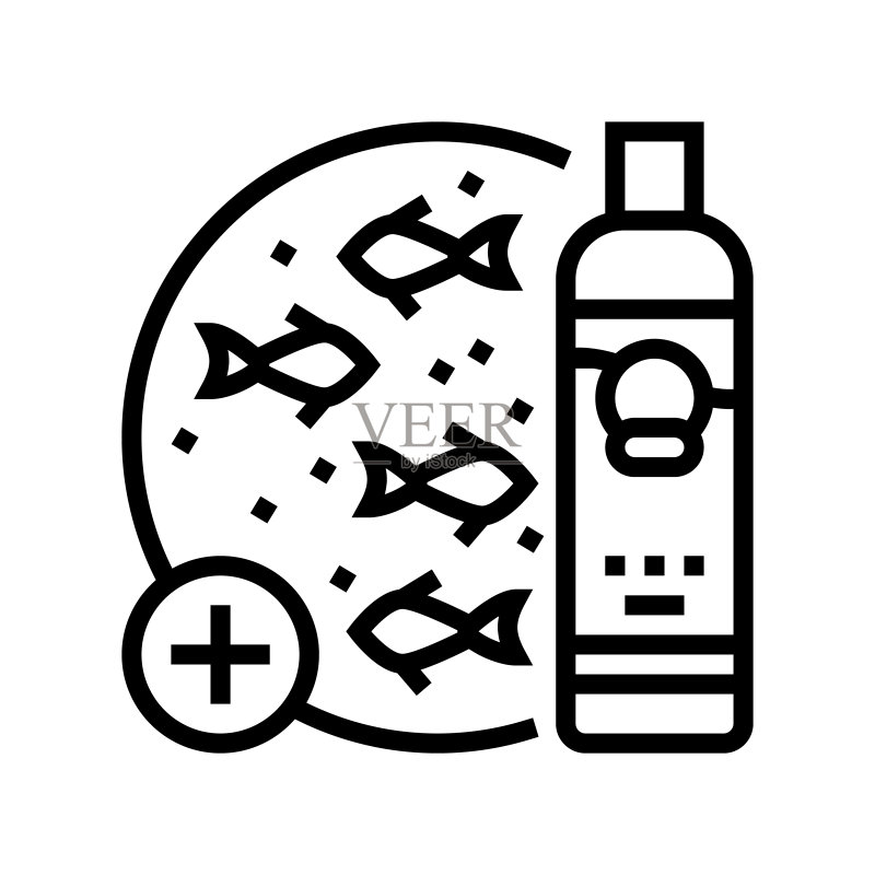 鱼缸用药线性图标矢量插画图标素材