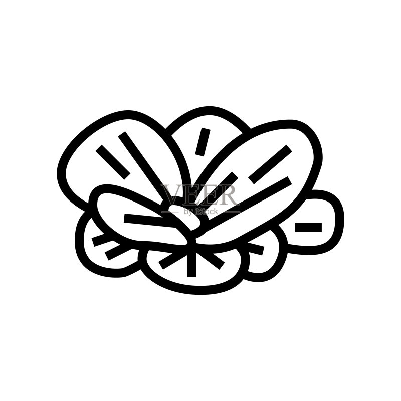 水生蔬菜线条图标矢量插画图标素材