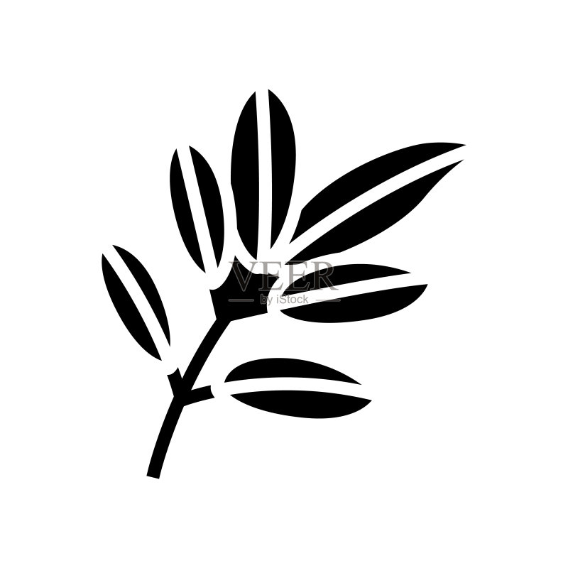 桃花心木叶子矢量图图标素材