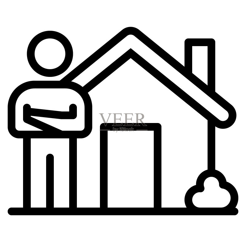 房地产线条图标矢量，房屋图标素材