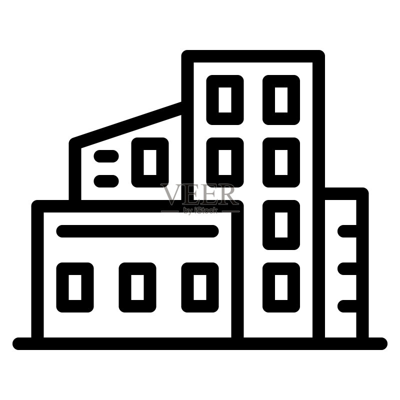 房屋建筑线条图标矢量素材图标素材
