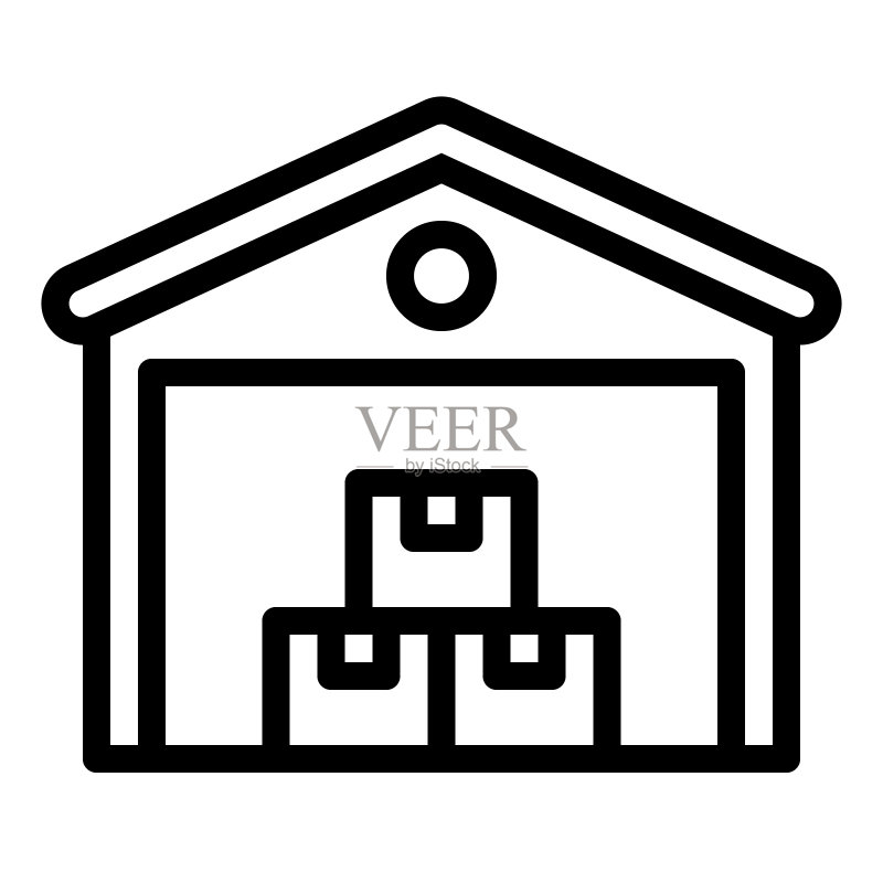 家庭仓库线条矢量图标图标素材