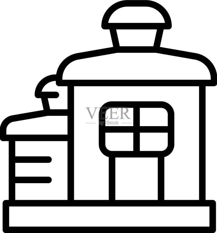 斯洛伐克别墅轮廓图标和斯洛伐克地图图标素材