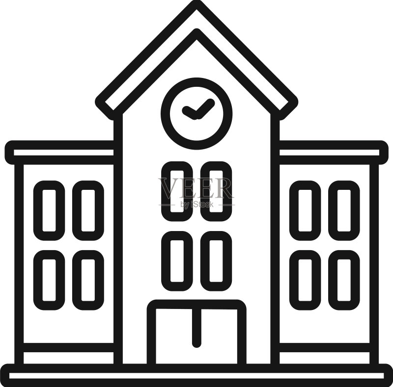 学校建筑轮廓考试测试图标图标素材