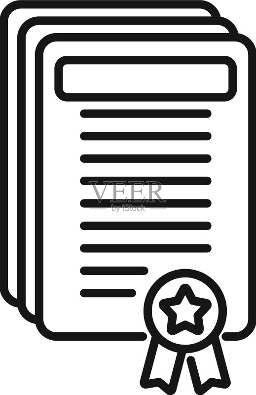 大学毕业证图标轮廓图标素材