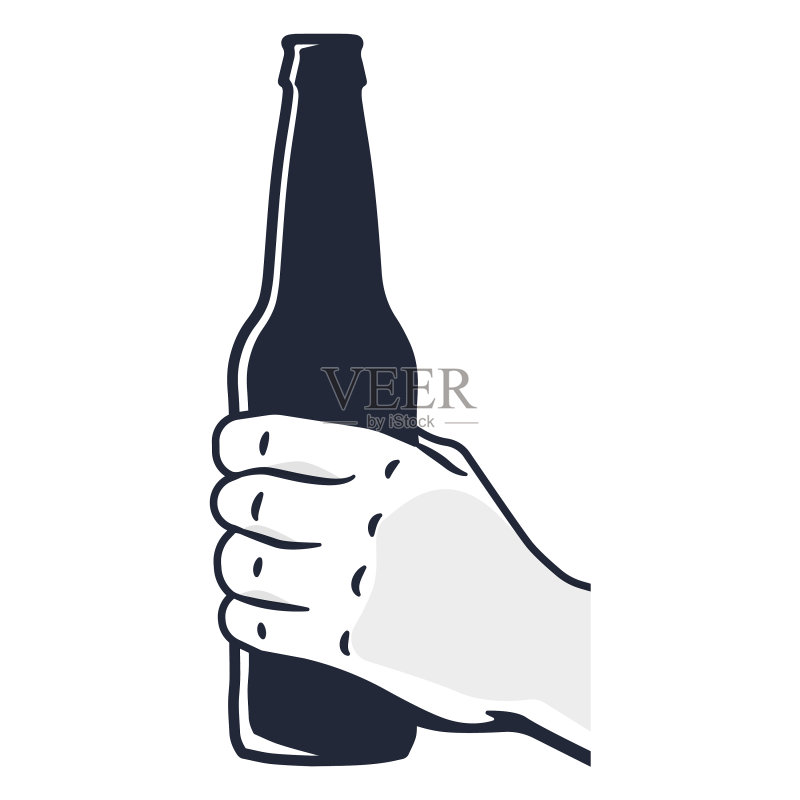 手持高品质啤酒瓶图标素材