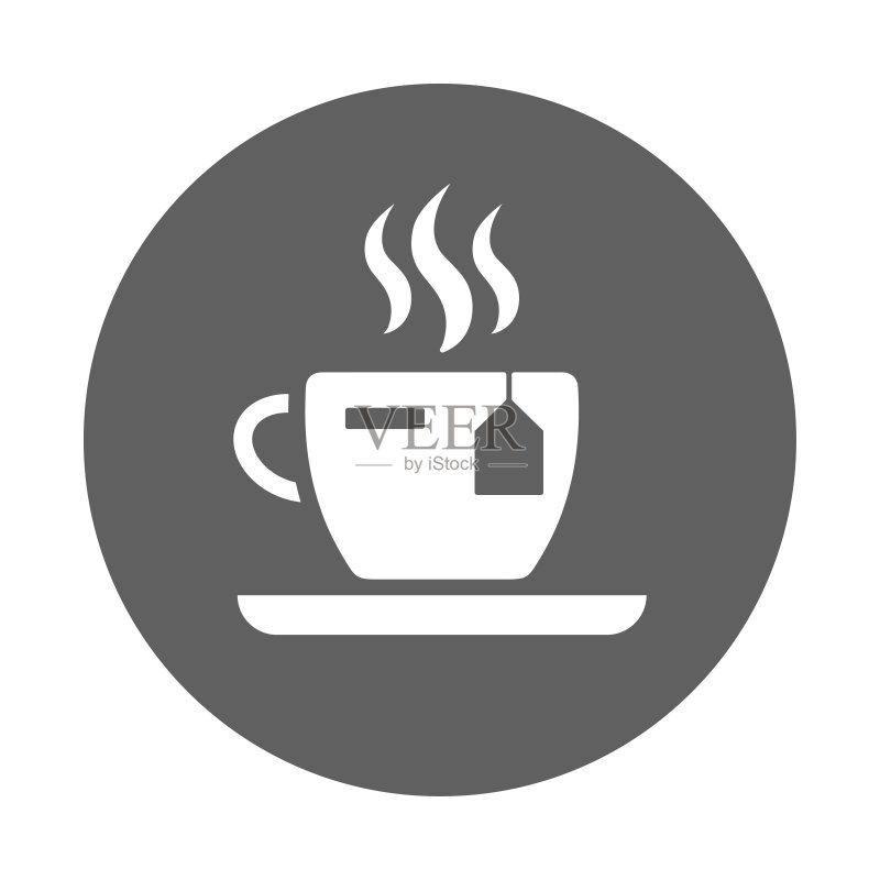 饮品、咖啡、茶、马克杯图标灰色矢量图图标素材