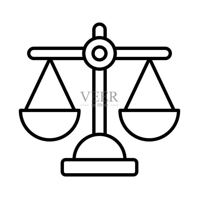 金融司法相关线性图标可编辑描边图标素材