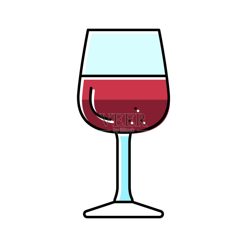 葡萄酒饮料彩色图标矢量插画图标素材
