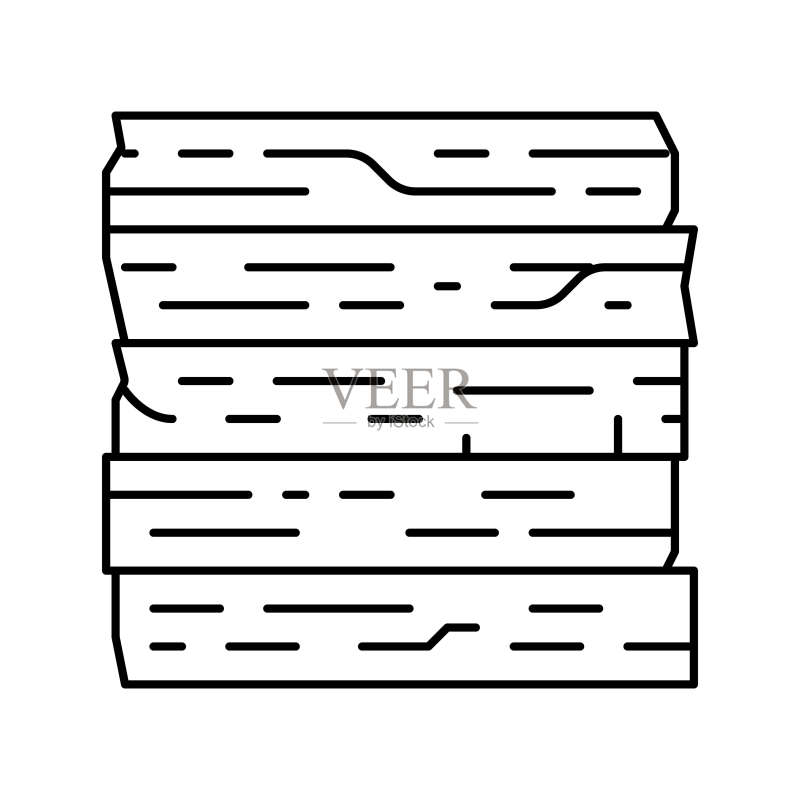 木材线图标矢量插图板图标素材