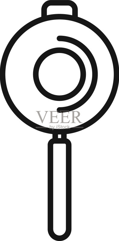 烹饪厨具图标：煎锅与炒锅图标素材