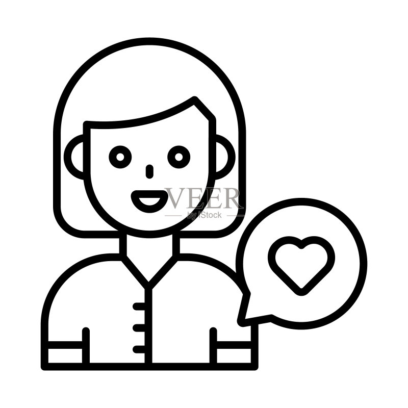女孩现代概念设计图标素材